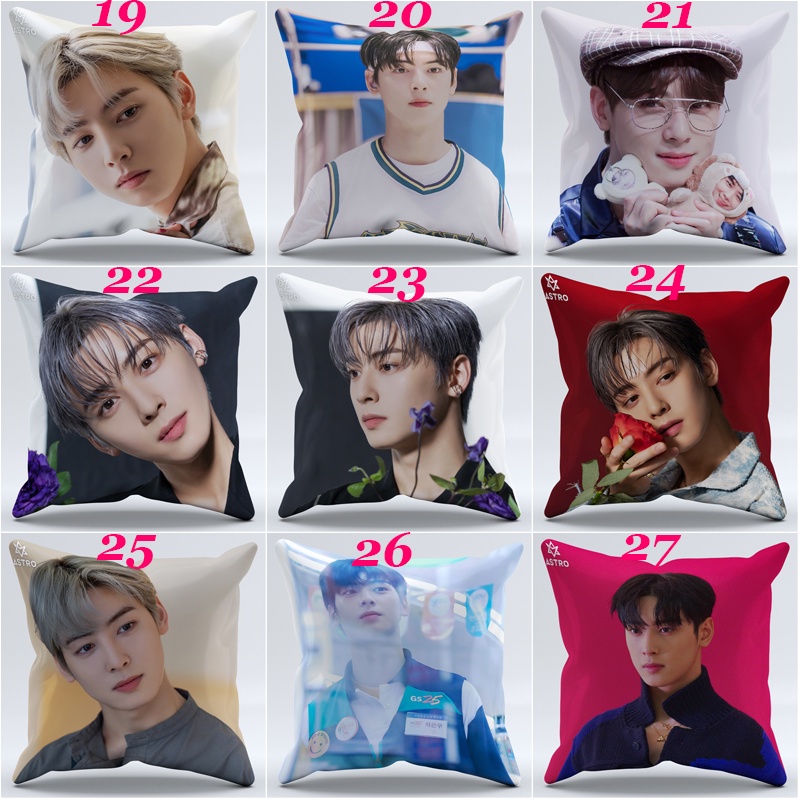 Cha Eun Woo  Vỏ Gối Polyester In Họa Tiết Sáng Tạo Trang Trí Nhà Cửa