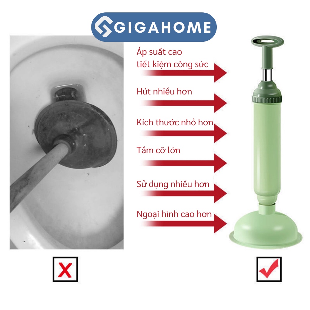 Cây Thông Cống, Bồn Cầu, Lavabo Rút Chân Không Lực Hút Cực Mạnh GIGAHOME 1045