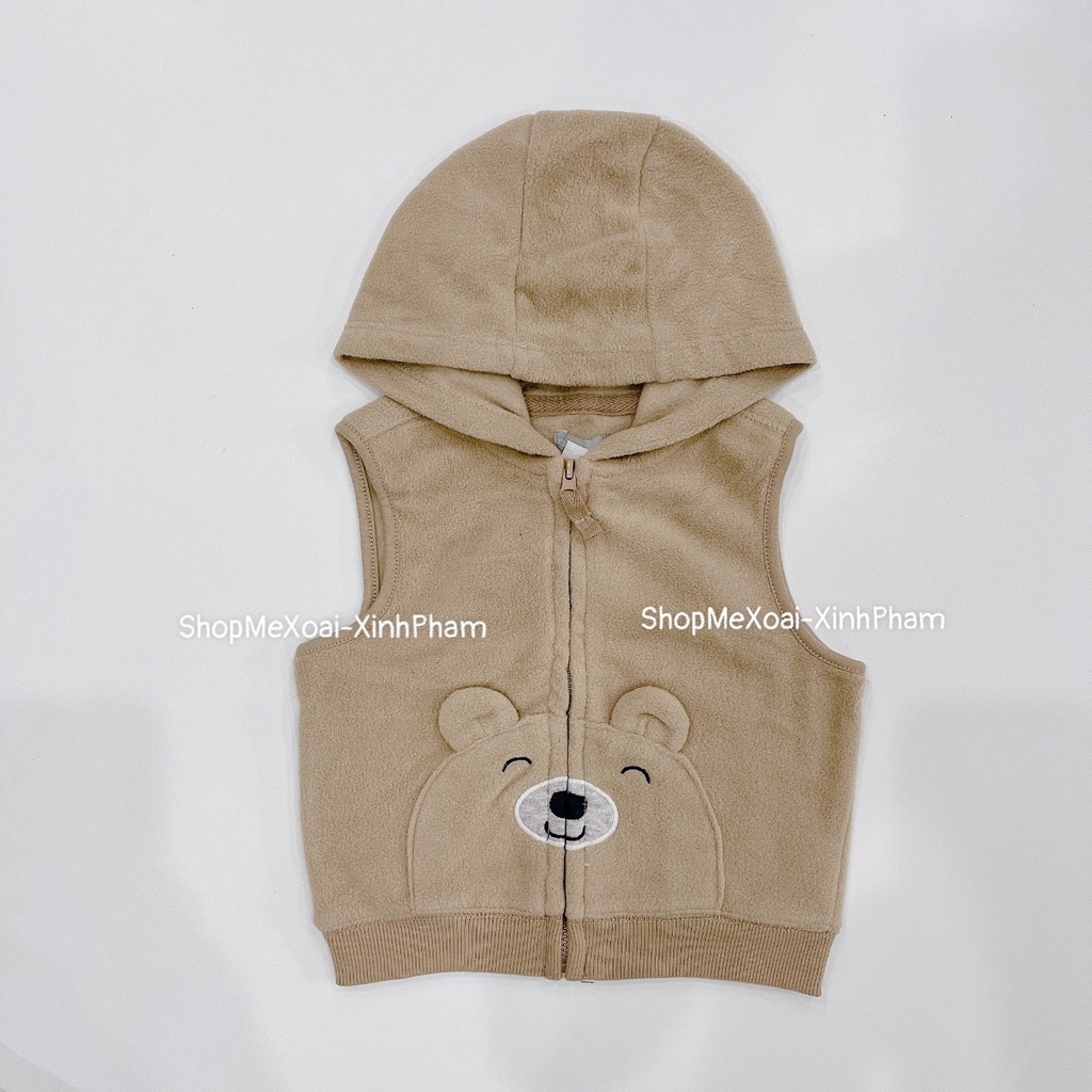 Áo khoác nhí, Gile nỉ bông hiệu All Bacsic có mũ size 6M,9M,12M,18M.24M