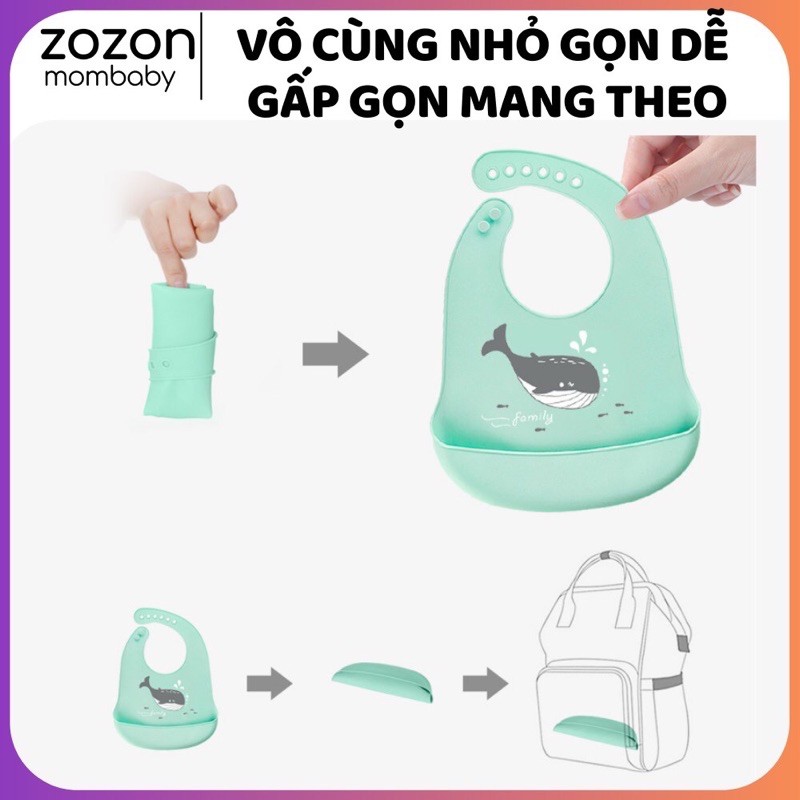 Yếm ăn dặm có máng silicon không bám bẩn, siêu mềm cao cấp cho bé yêu ăn dặm