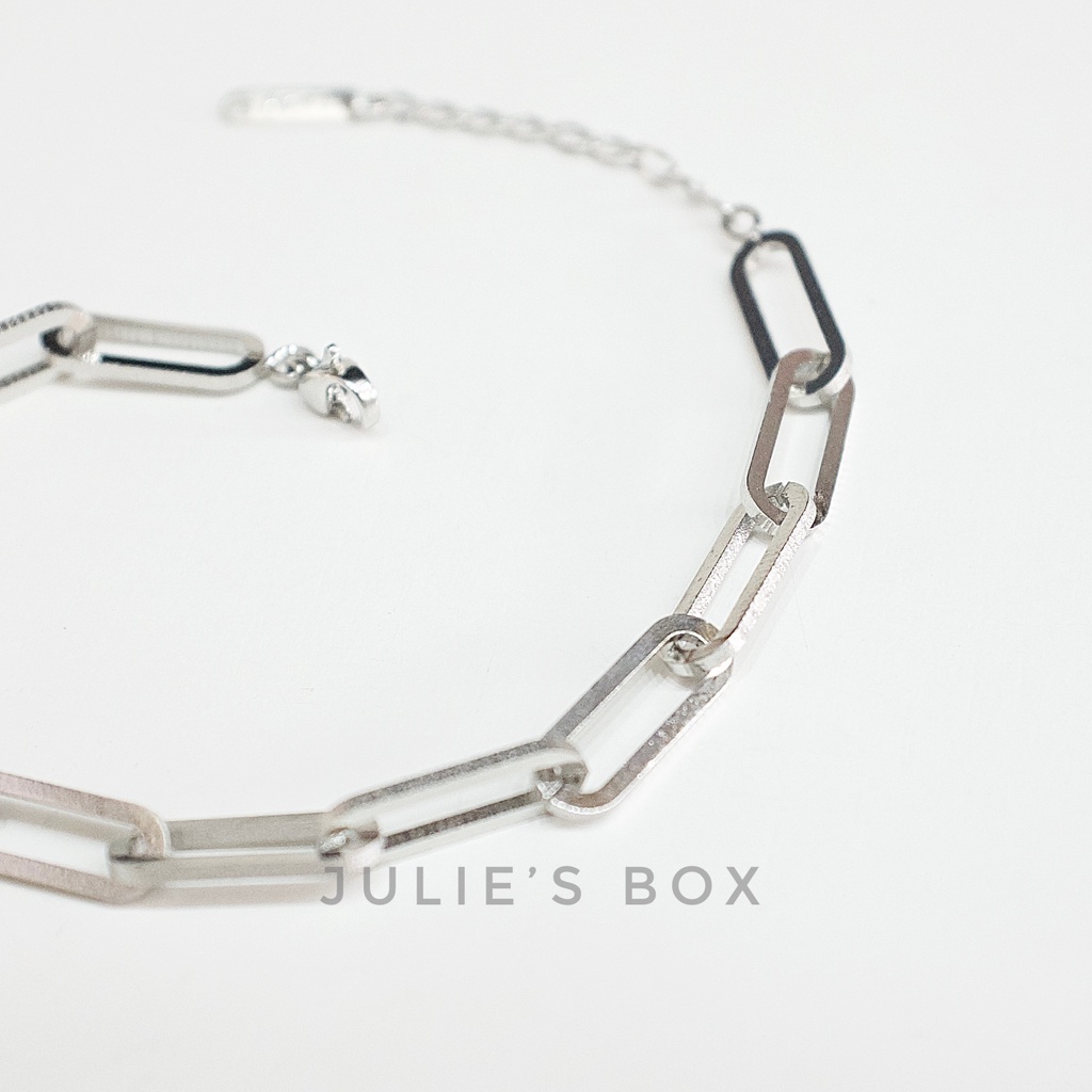 Vòng Tay Dây Xích Basic Titan Unisex Không Đen Không Gỉ Không Phai Màu Không Ngứa Bền julies box 66 Bracelet