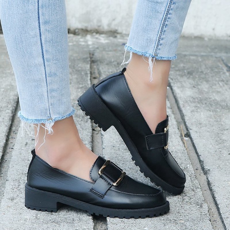 Giày IELGY bằng vải oxford phong cách Hàn Quốc trẻ trung thanh lịch thời trang cho nữ