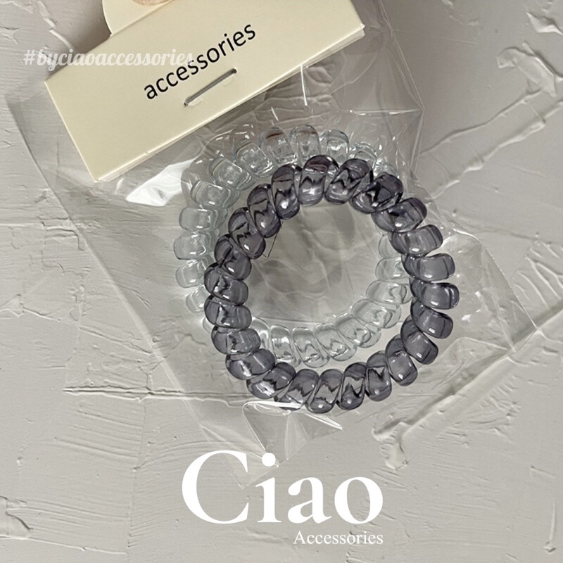 Set 2 buộc tóc/ Cột tóc lò xo co giãn thiết kế mã 05 Ciao accessories