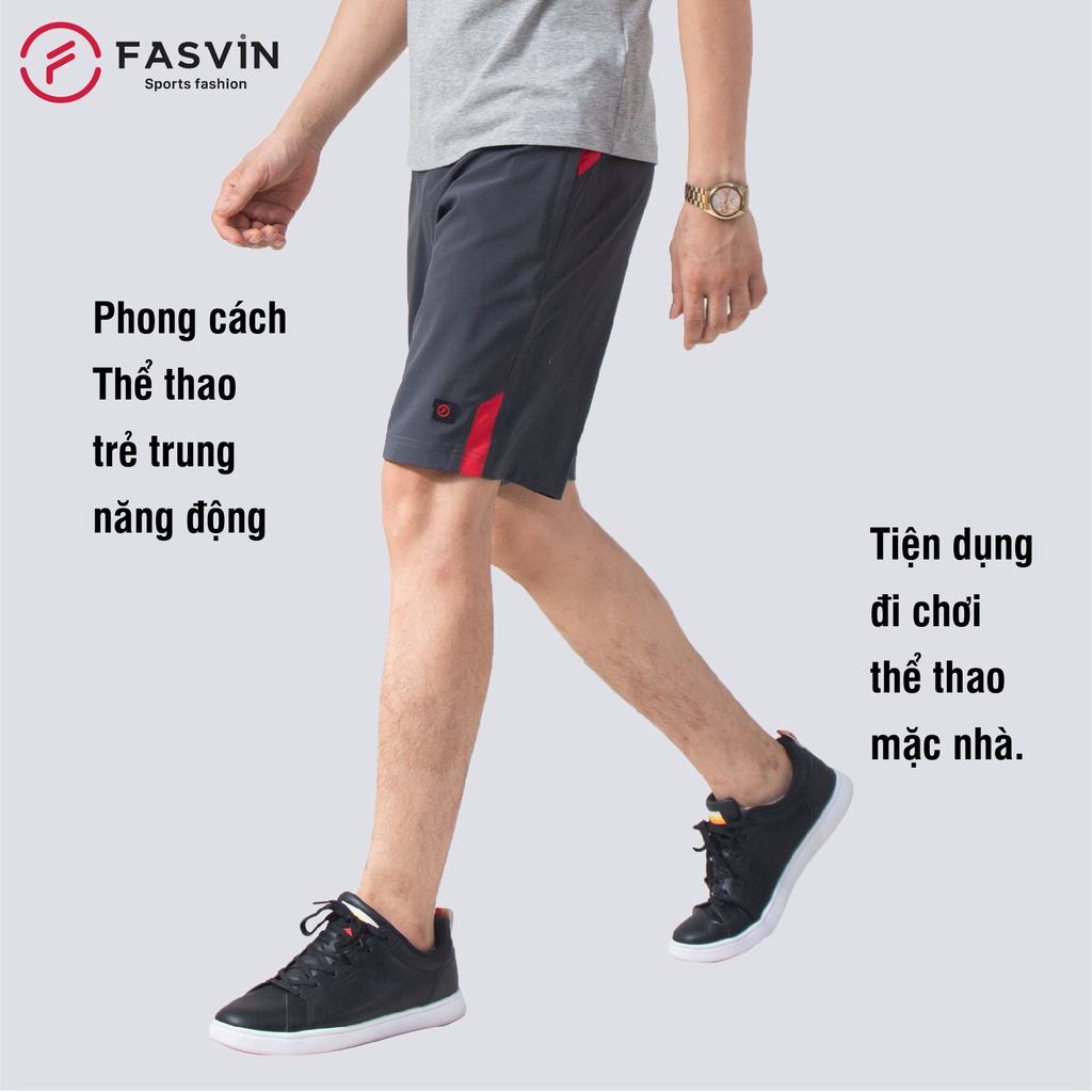 Quần đùi thể thao nam vải co giãn thoải mái mềm mát phù hợp tập thể thao hay mặc nhà Fasvin Q20207.HN