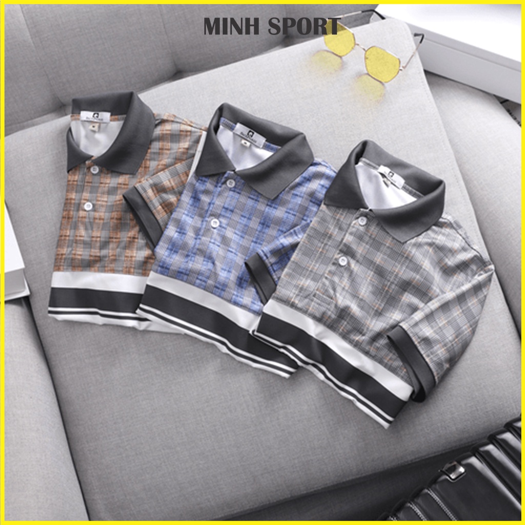 Áo Thun Polo Nam Ngắn Tay Cổ Bẻ Phối Sọc Ngang, Chất Vải Thun Cá Sấu Poly Thái Co Giãn, Thấm Hút Mồ Hôi mã AO.41