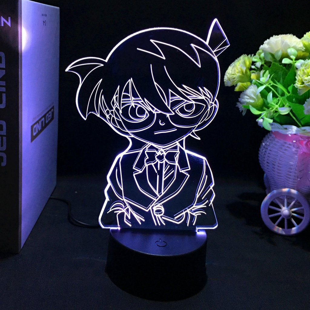 Đèn Ngủ Led Hình Thám Tử Conan 3d Độc Đáo Làm Quà Tặng Cho Bé