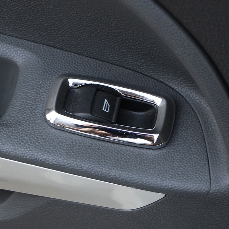 Bộ 4 Miếng Dán Trang Trí Bảng Nút Điều Khiển Cửa Sổ Xe Hơi Ford Ecosport Fiesta MK7 2009-2013