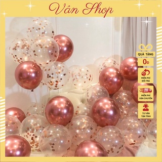Set 50 bóng mix màu crom, sequin, đỏ lồng, trang trí sinh nhật, trang trí phòng cưới