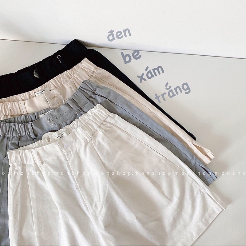 Quần short ngố cạp cao