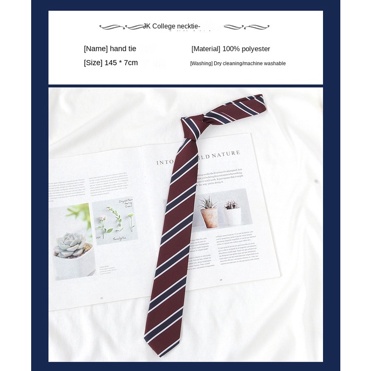 Cà Vạt Nơ Họa Tiết Kẻ Sọc Đỏ Phong Cách Preppy Nhật Bản Cho Nam Nữ