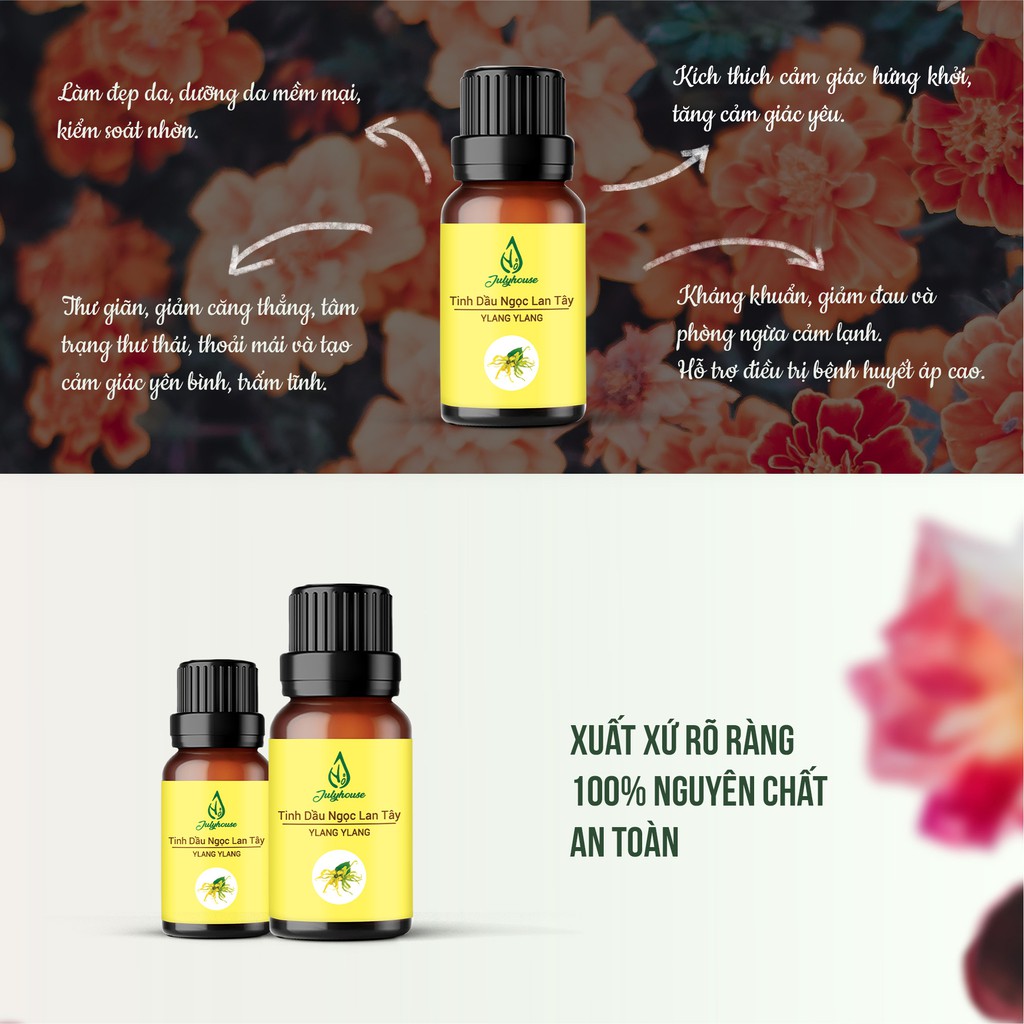 Tinh dầu Ngọc Lan Tây thơm phòng, hưng phấn tinh thần Julyhouse 10ml