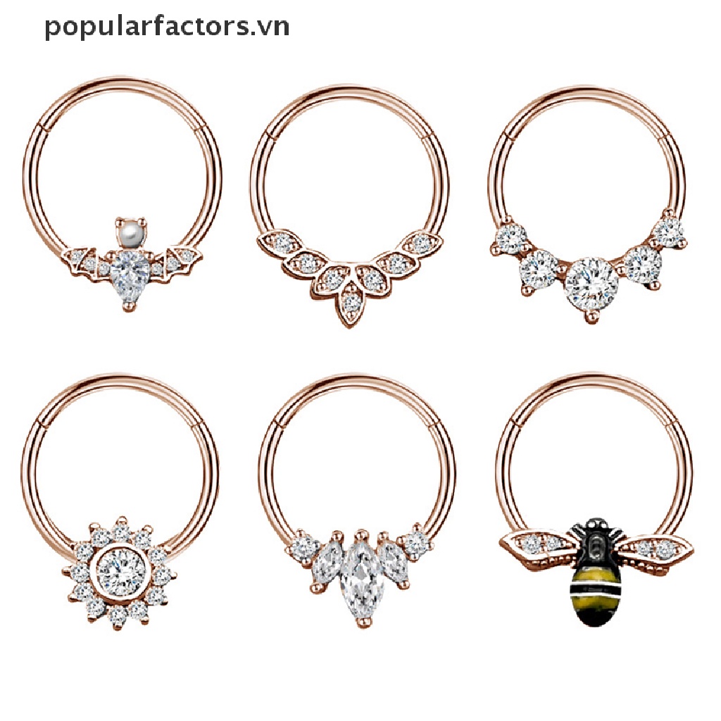 Khuyên mũi đính đá bằng thép không gỉ nhiều kiểu dáng cá tính thời trang