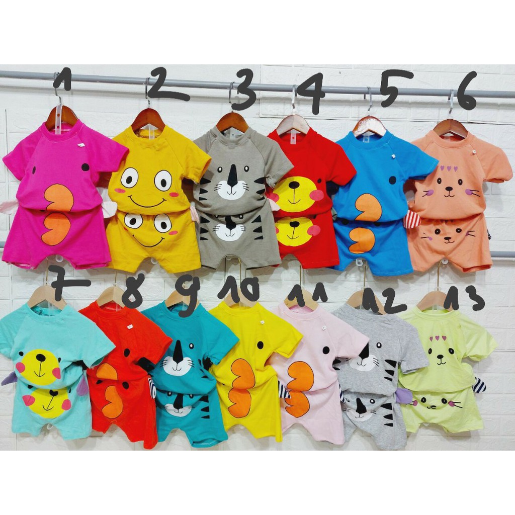 Bộ cotton hình thú cộc tay