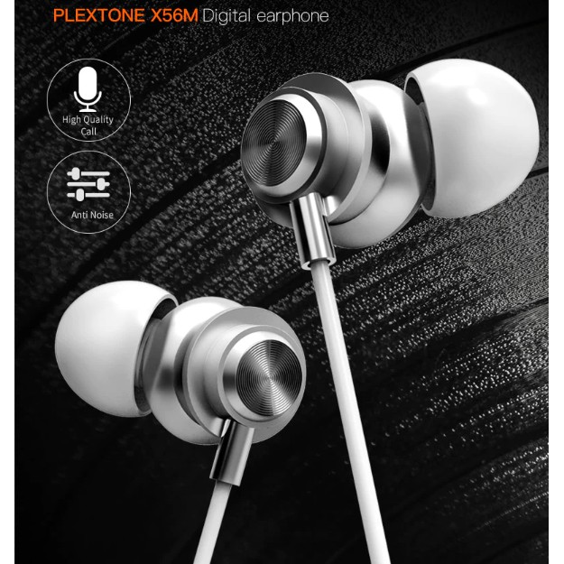 Tai nghe plextone X56M chân cắm typeC, có mic đàm thoại, tương thích xi-aomi mi6, note3,mi mix2, hua-wei