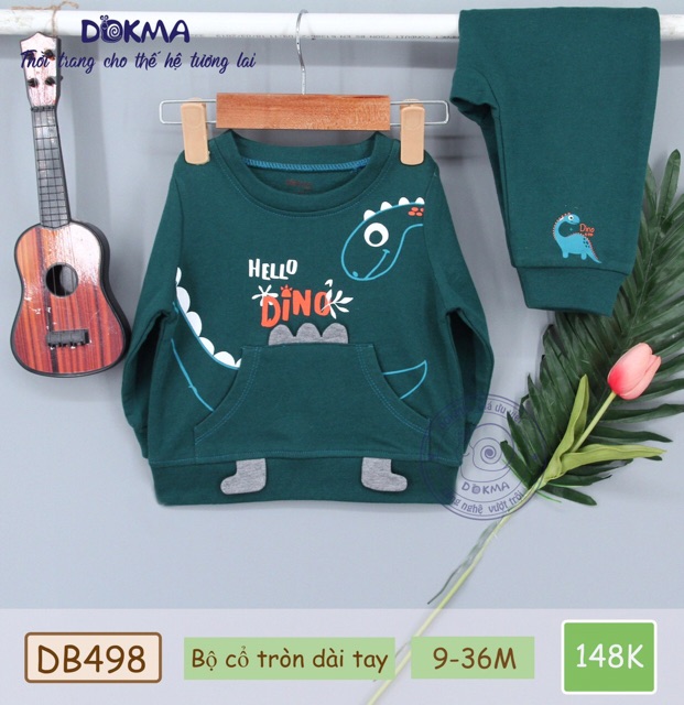 Dokma - Bộ cổ tròn da cá dài tay (9-36M) DB498