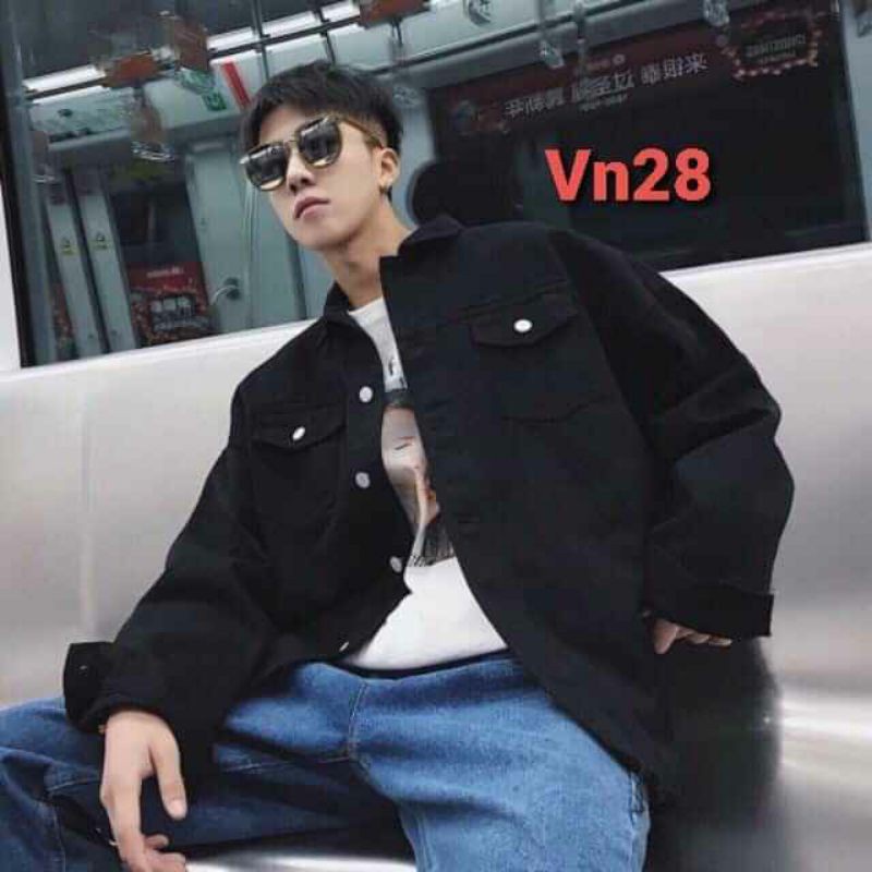 [Đẹp] Áo khoác jean đen form rộng nam nữ độc đáo Nasa GX BT độc đáo hàng chỉ có tại Chiwawa shop