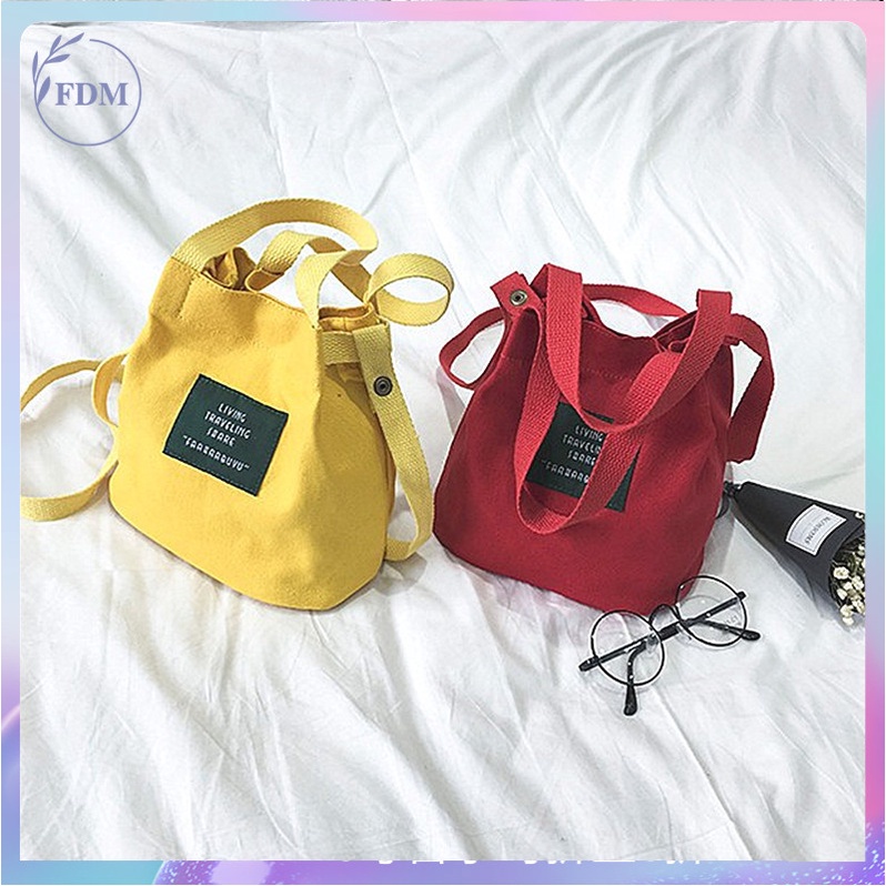 Túi Đựng Hộp Cơm Trưa Mini Vải Bố Có Dây Đeo Vai Có Thể Điều Chỉnh