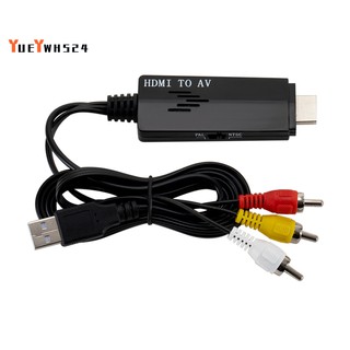 RCA Converter Adapter Cable, 1080P HDMI to AV 3RCA CVBs Composite Video Audio Supports for Chromecast, PC, Laptop, Xbox,
