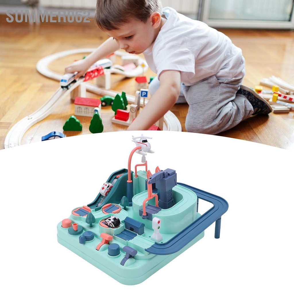 Summer062 Bộ đồ chơi lắp ráp đường đua xe tự làm theo dõi cho trẻ mẫu giáo em Inoor M
