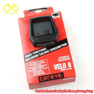 Đồng hồ đo tốc độ xe đạp Cateye Velo 8
