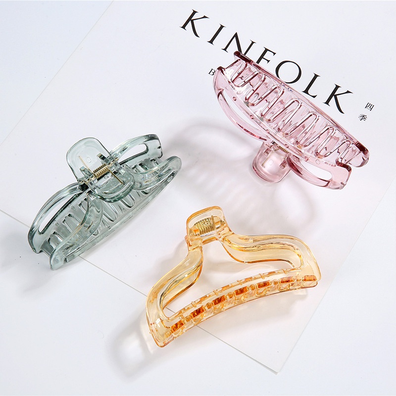 Kẹp tóc Haimeikang bằng nhựa trong suốt phong cách Hàn Quốc giản dị