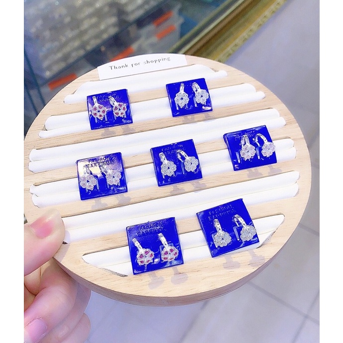 Bông tai cho bé chất liệu bạc ta bông tai hoa mai đính đá cho bé gái xinh xắn Minh Hằng Jewelry