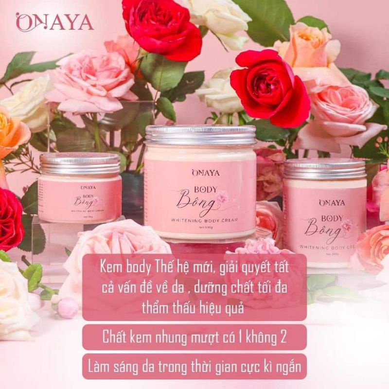 Onaya Kem Body Bông Dưỡng Trắng Mịn Da Chuyên Sâu