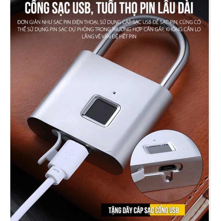 Ổ khóa vân tay cảm ứng thông minh hiện đại PADLOCK