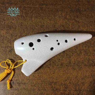 Sáo Ocarina 12 lỗ bằng gốm màu trắng