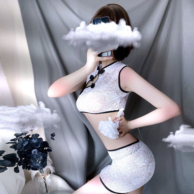 Sườn xám ngắn cosplay xuyên thấu ôm sexy