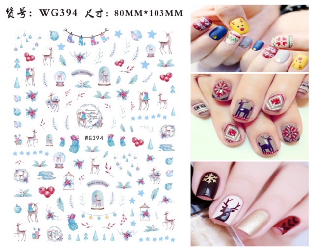 sticker noel dán móng tay nail hot mới