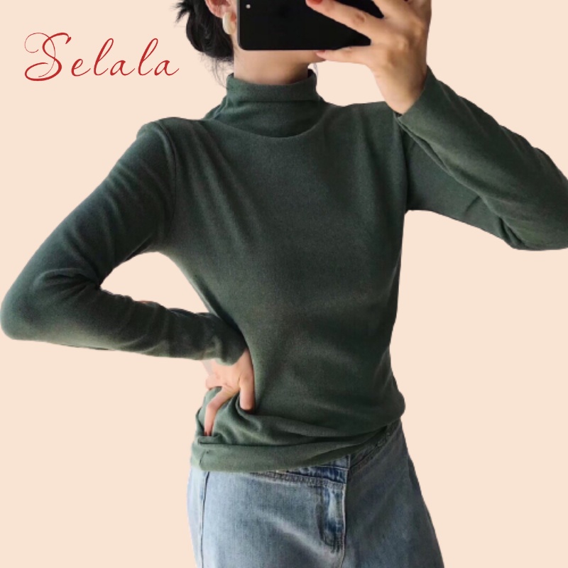 Áo Giữ Nhiệt Selala Dài Tay Cổ Lọ Chất Mềm Siêu Ấm Ôm Body GN01