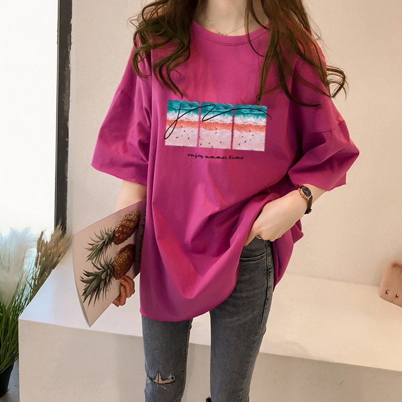 NRVP Áo Thun Ngắn Tay Dáng Rộng Thời Trang Mùa Hè 2021 Cho Nữ