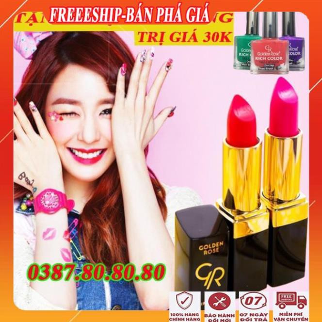 Son lì đẹp lâu trôi golden rose lipstick/Son môi cao cấp không lem, không khô môi, chuẩn màu