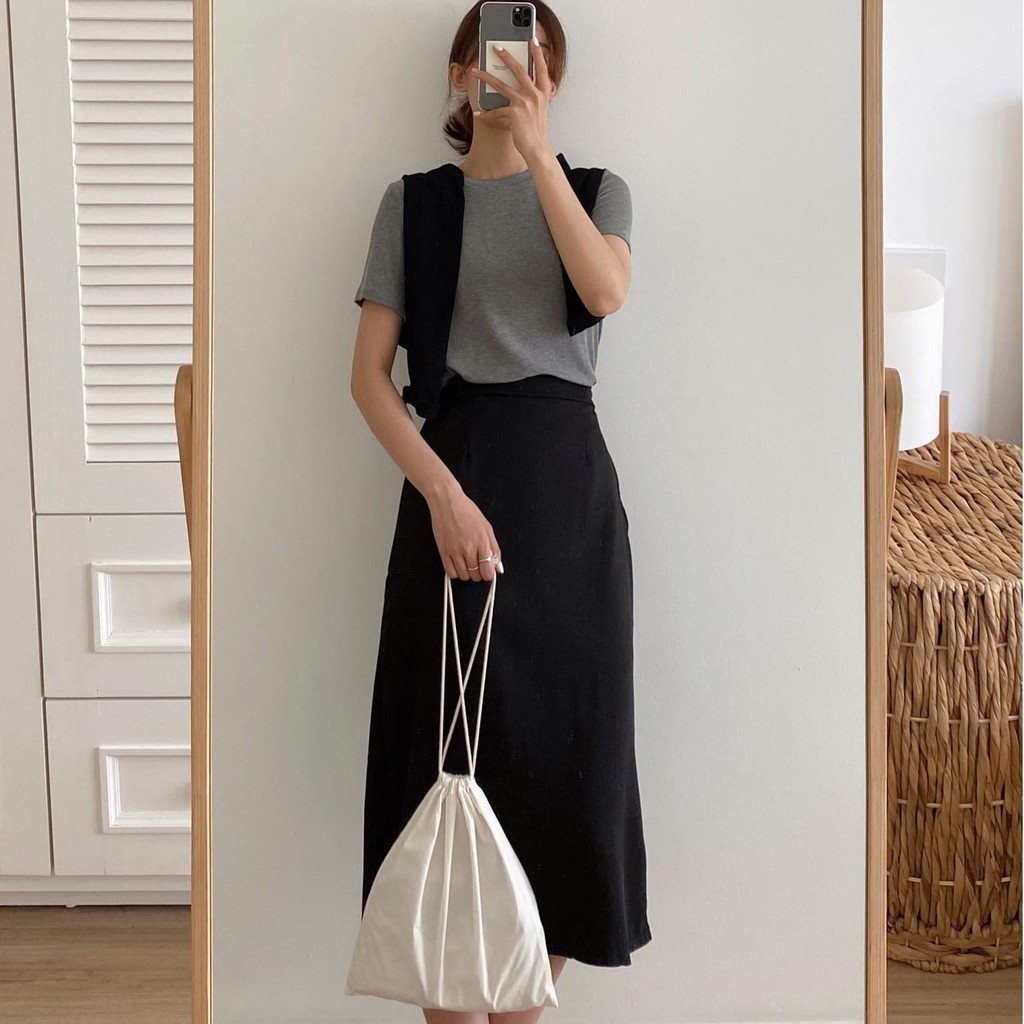 [Mã FADIRECT20 giảm 20K đơn 150K] Chân váy cạp chun dài xẻ dọc _ CV0021 | BigBuy360 - bigbuy360.vn