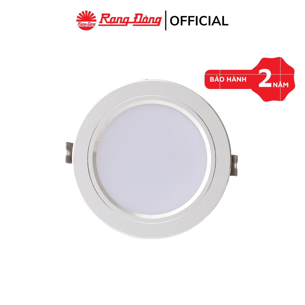 Đèn LED âm trần Rạng Đông PT05 đổi 3 màu ánh sáng Rạng Đông khoét trần 110mm Viền Vàng, Viền Bạc