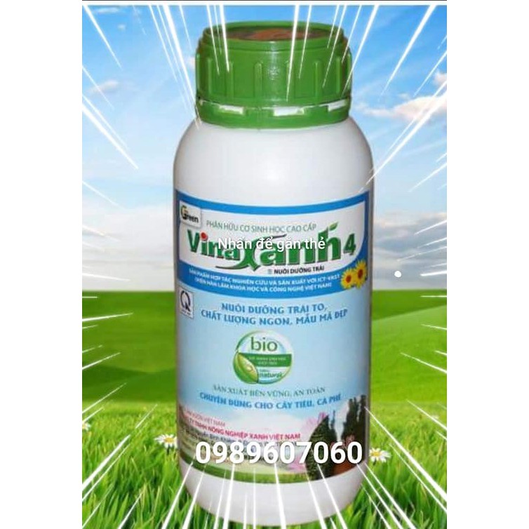 Phân bón lá dưỡng trái Vinaxanh số 4 ngon ngọt, chống sượng, xơ đen (đặc biệt hiệu quả đv thanh long, mít, sầu riêng)