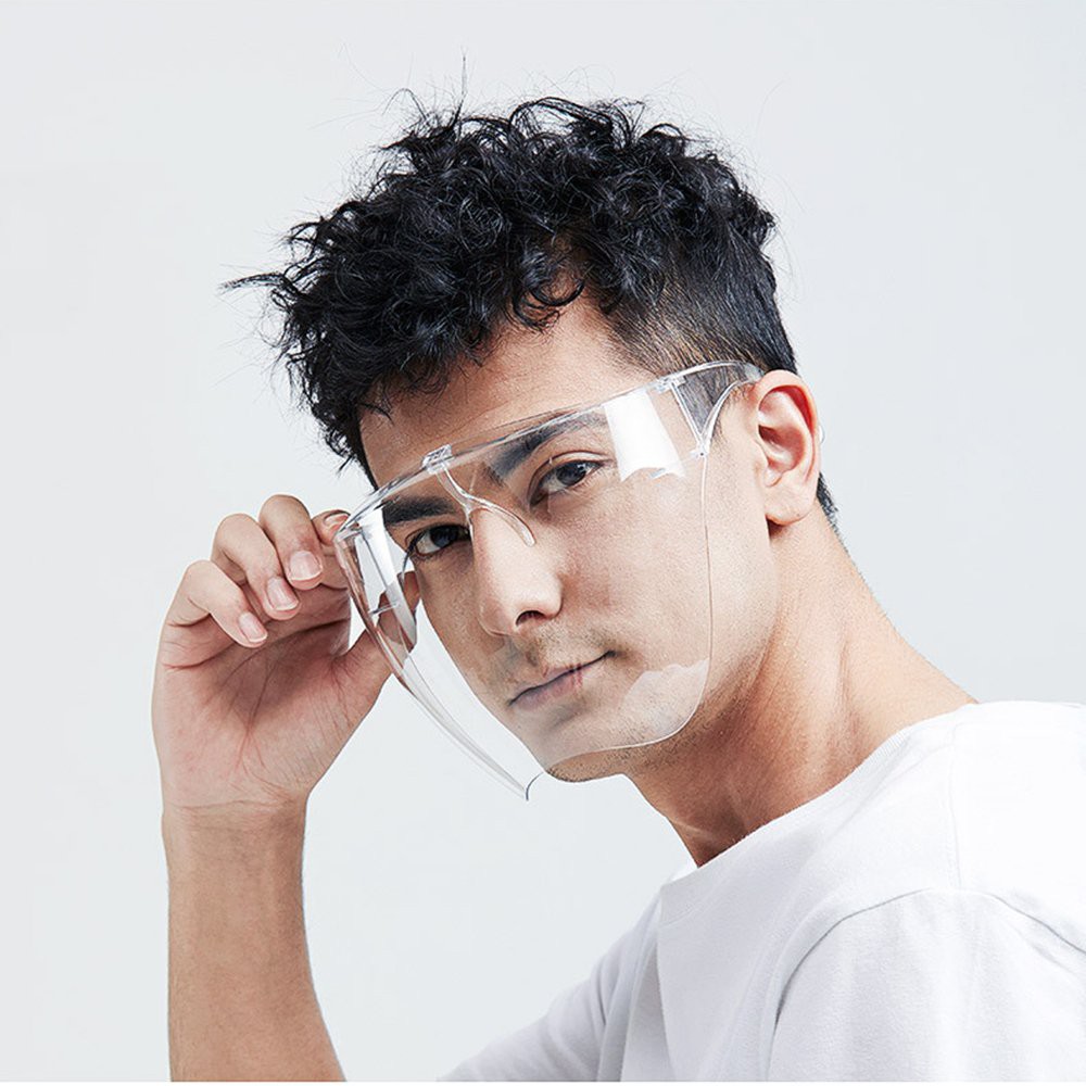 Mắt kính bảo hộ trong suốt chống bụi, chống giọt bắn full mặt bảo vệ mắt Face Shield, Kính chắn covid
