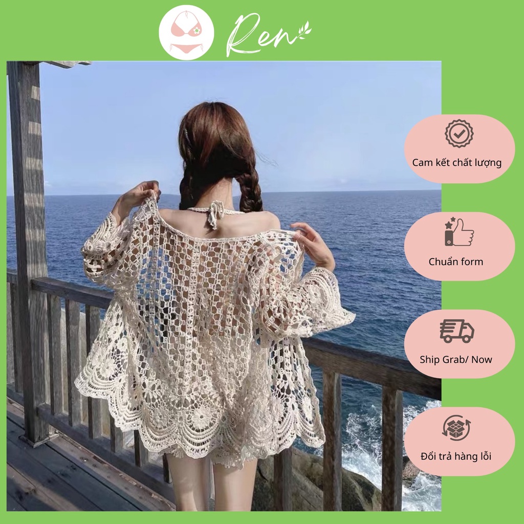💥Hàng Quảng Châu, Áo khoác ren lưới đi biển siêu đẹp