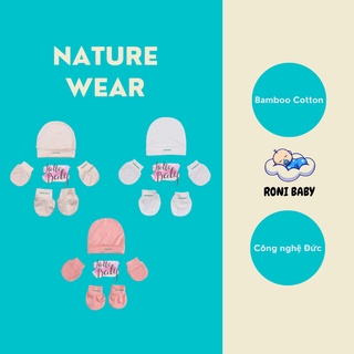 Set mũ sơ sinh và bao chân bao tay Nature Wear