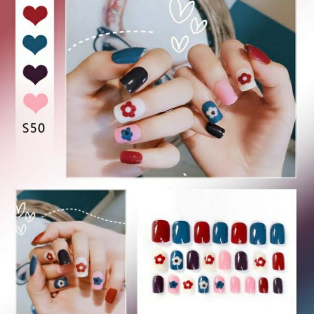 Bộ 24 móng tay giả kèm keo