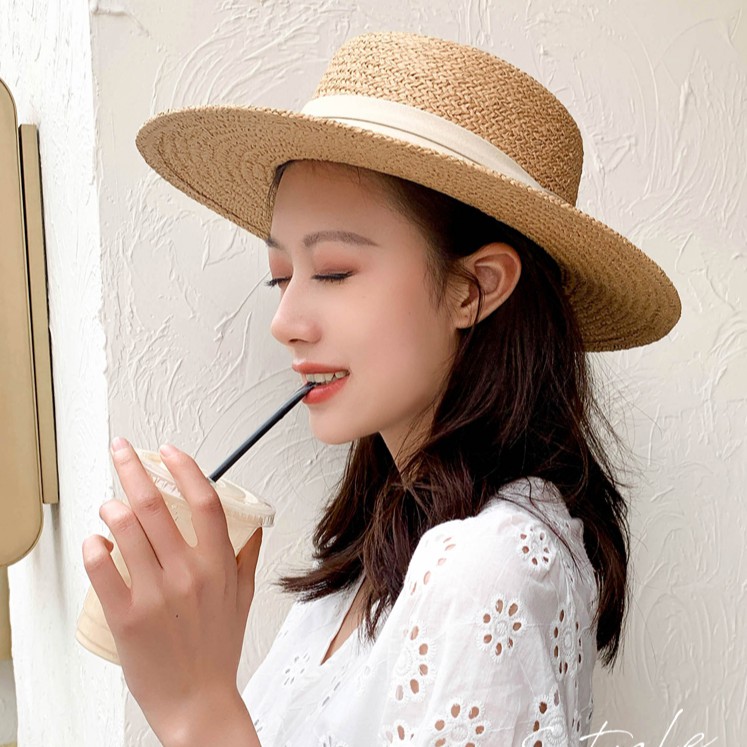 Mũ Cói Đi Bển Jussy Fashion Nón Cói Rộng Vành Chất Cói Tự Nhiên, Mũ Gaucho Sang Chảnh Đóng Hộp To Giữ Form Nón