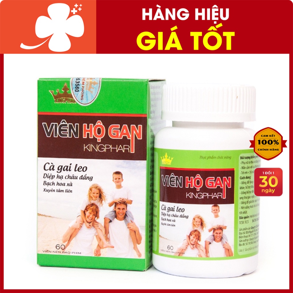 Viên Hộ Gan Kingphar - Hỗ trợ tăng cường chức năng gan, tăng cường chức năng giải độc gan (Hộp 60v)