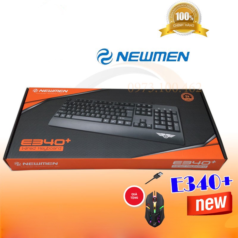 (Giao Hỏa Tốc - Tặng Chuột Led Dell) Bàn phím Newmen E340+ Plus chuyên game và văn phòng cổng usb - mẫu mới