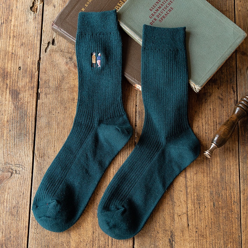 Tất Vớ Nam Cao Cổ Tất UniSex Cao Cổ Thêu Cổ Chân Cặp Đôi Chất Dày Dặn Quà Tặng Ấn Tượng