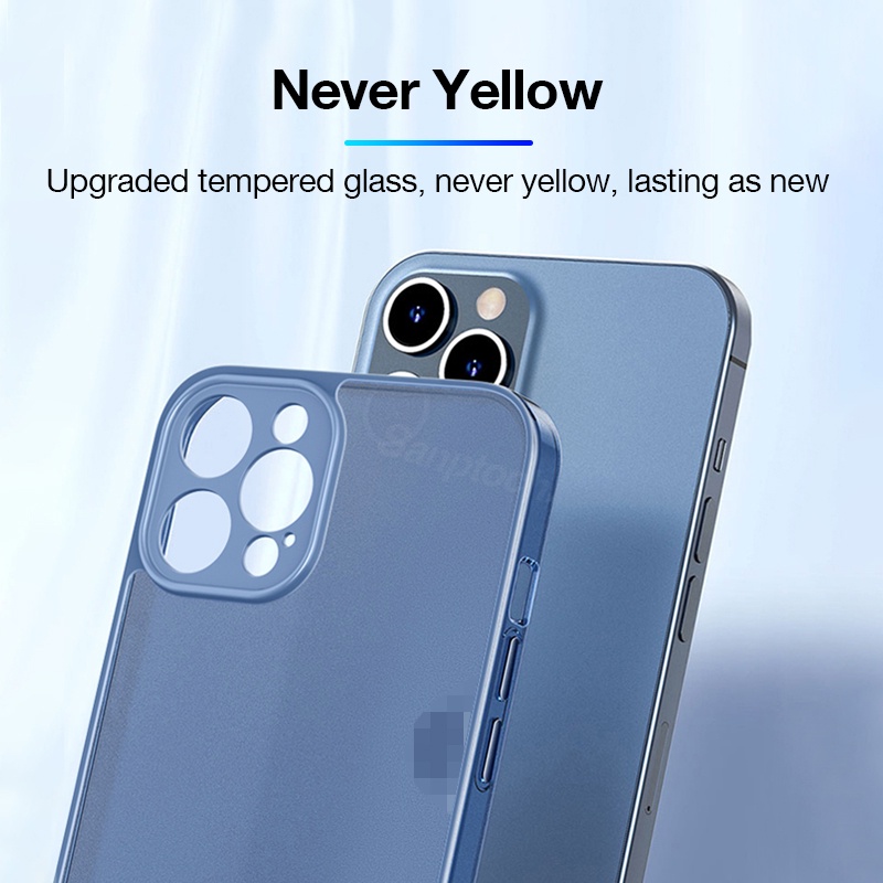 Ốp điện thoại mặt kính nhám trong suốt bảo vệ camera chống sốc thích hợp cho iPhone 13 mini 11 12 13 pro max