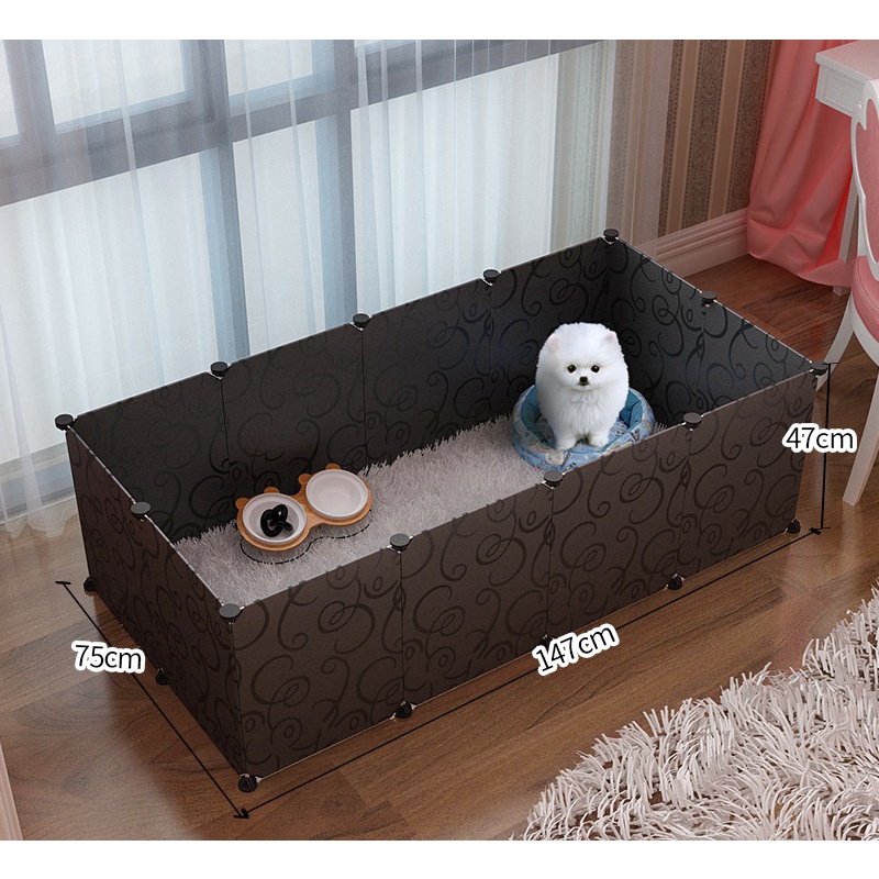 Combo 9 tấm + 1 cửa chuồng lắp ghép chuồng quây chó mèo di dộng thép sơn tĩnh điện- Tặng chốt