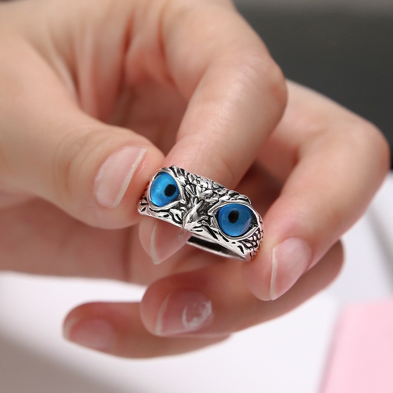 Nhẫn Hở Hình Chim Cú Phong Cách Cổ Điển Sáng Tạo Unisex