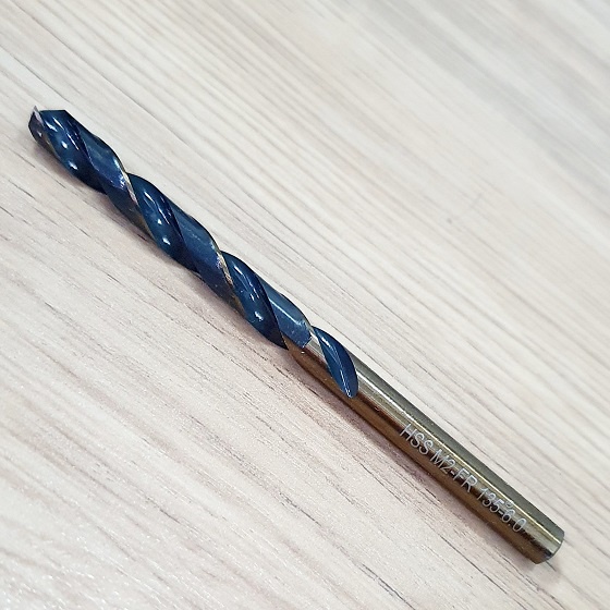 Bộ 2 Mũi Khoan 6 Ly Đen Vàng Cực Phẩm Dùng Khoan Inox Chất Liệu Thép M2, HRC=68, Fr.135