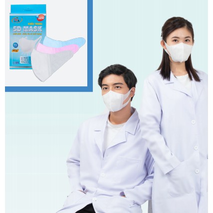 Combo 5 hộp khẩu trang y tế 5d quai vải kháng khuẩn 3 lớp  Nam Anh Famapro 5D Mask (10 cái /hộp )